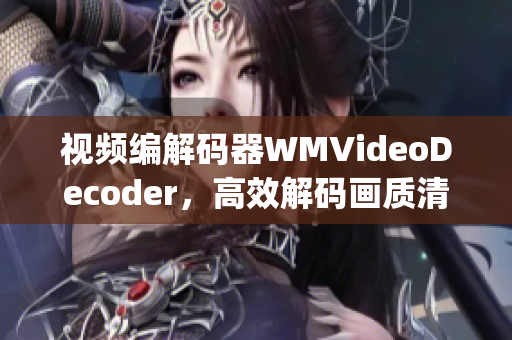 视频编解码器WMVideoDecoder，高效解码画质清晰(1)