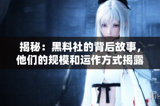 揭秘：黑料社的背后故事，他们的规模和运作方式揭露
