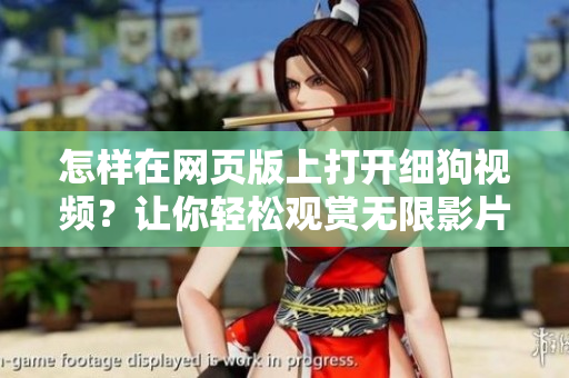 怎样在网页版上打开细狗视频？让你轻松观赏无限影片